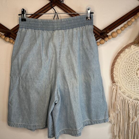 Vintage Info Embroidered High Rise Mom Shorts - Picture 3 of 5